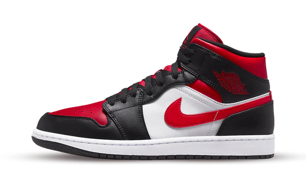 Jordan 1 Mid White Black Red